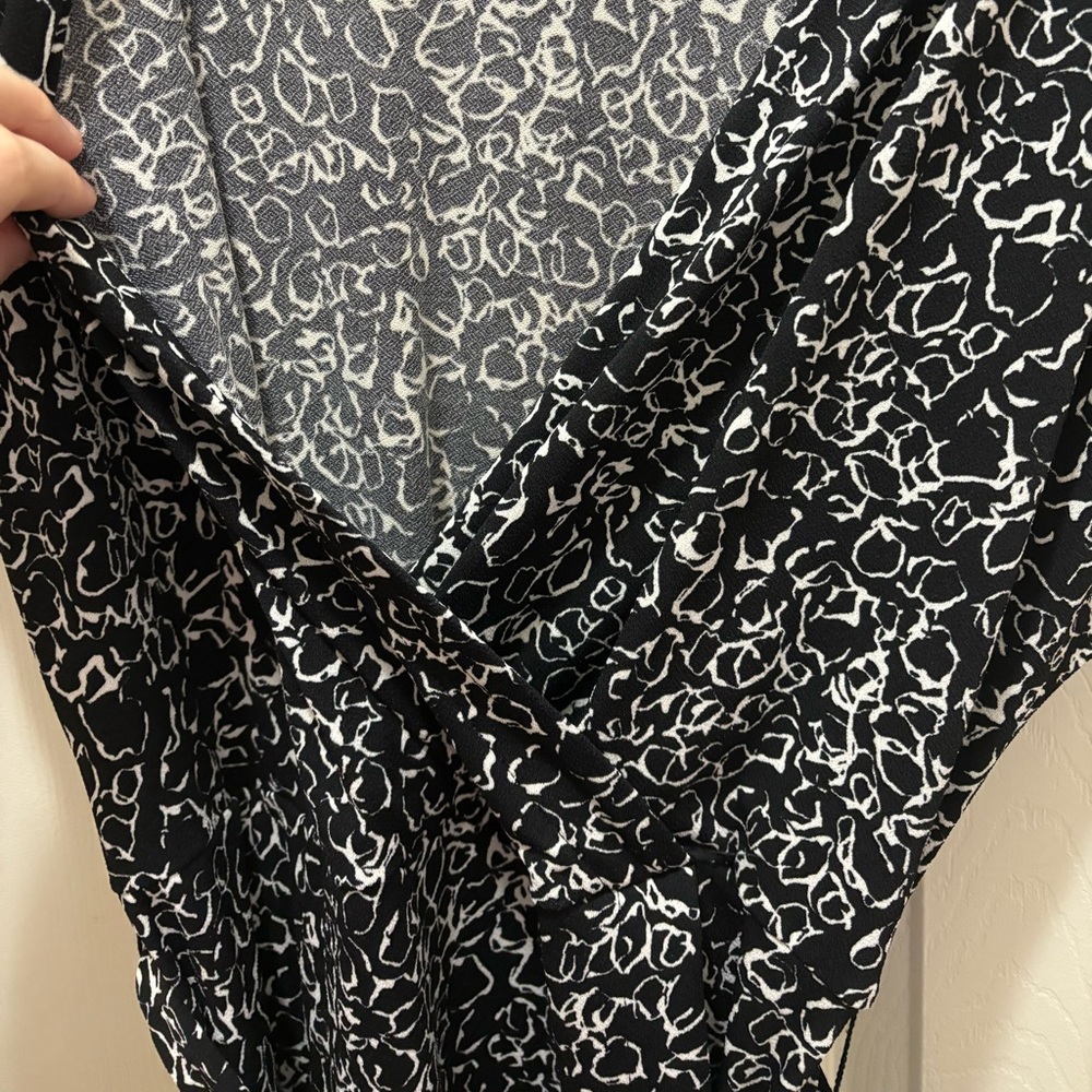 Nine West Black and White Pattern Wrap Dress - Picture 3 of 5